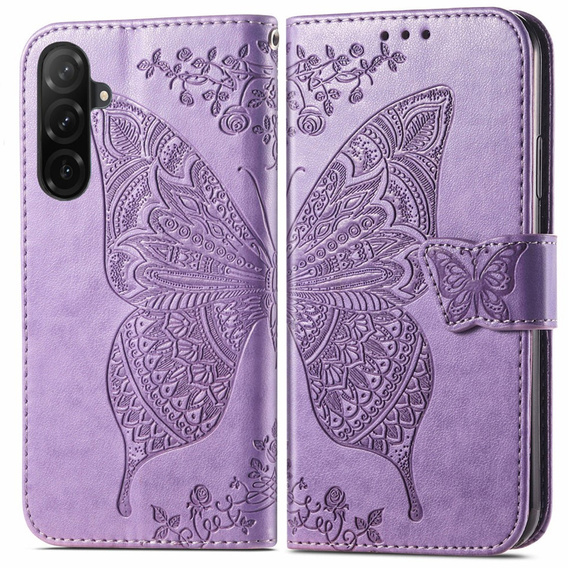 Cu clapetă pentru Samsung Galaxy A26, Butterfly, violet
