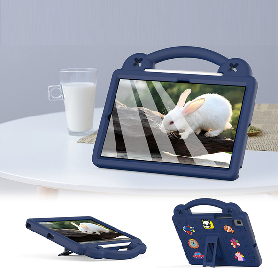 Husă pentru copii pentru Samsung Galaxy Tab S6 Lite 10.4 2020/2022 / Tab A7 2020 T500 / T505 / Tab S6 T860/T865, Cute Patterns, cu suport, albastru închis