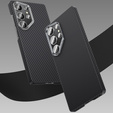 Carcasa BENKS Kevlar pentru Samsung Galaxy S25, pentru MagSafe, Carbon Fiber, negru