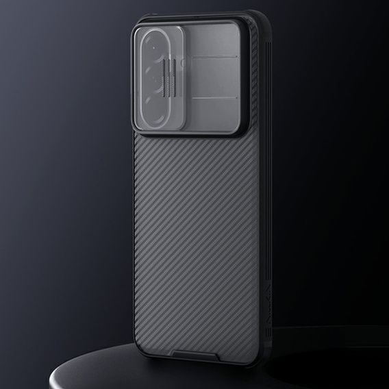 Husă NILLKIN Camshield Pro cu capac pentru cameră pentru Samsung Galaxy A57 5G, transparentă/neagră