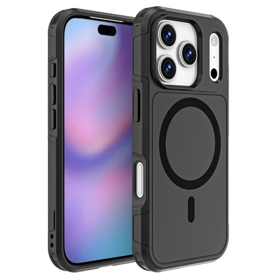 Husă MagForce pentru iPhone 17 Pro, pentru MagSafe, blindată, neagră