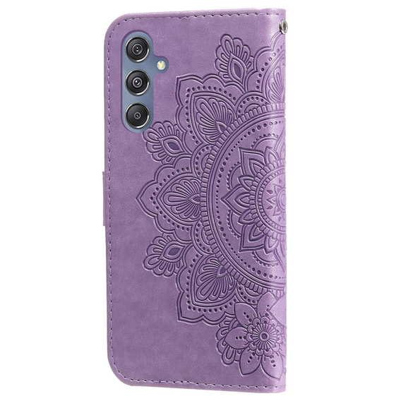 Cu clapetă pentru Samsung Galaxy M34 5G, Mandala Flower, violet