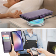 Husă pentru Samsung Galaxy A55, ERBORD Glossy Litchi, portofel cu clapetă, violet