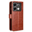 Cu clapetă pentru Infinix Zero 30 5G, Crazy Horse Wallet, maro