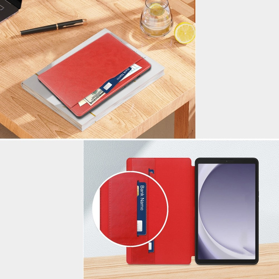 Huse pentru Samsung Galaxy Tab A9, Business Card, roșu