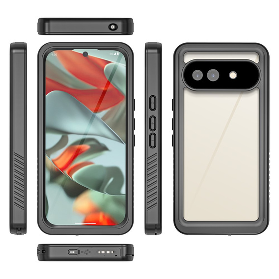 Husă impermeabilă IP68 pentru Google Pixel 9a, Redpepper, negru