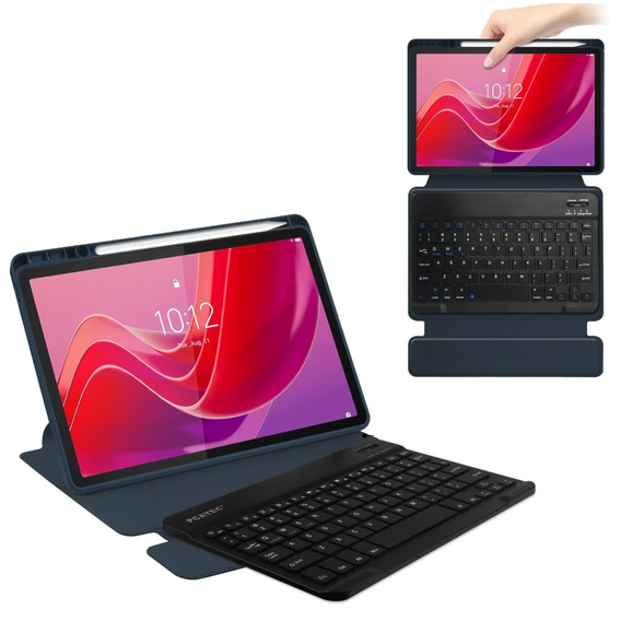 Husă pentru tastatură pentru Lenovo Tab M11 10.95" / Idea Tab 11" / Tab K11 11" (2 gen.), Rotary 360° Leather, albastru închis
