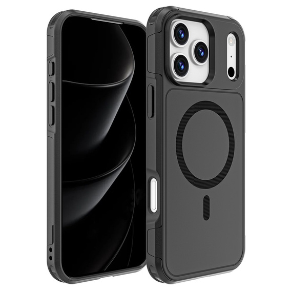 Husă MagForce pentru iPhone 17 Pro Max, pentru MagSafe, blindată, neagră