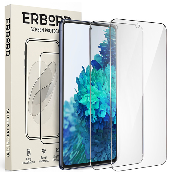 2x sticlă călită pentru Samsung Galaxy S20 FE, ERBORD 9H Hard Glass pe ecran