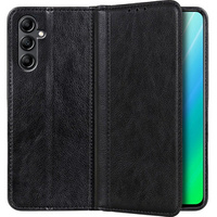 Husa cu clapetă pentru Samsung Galaxy A14 4G/5G, Split Leather, negru