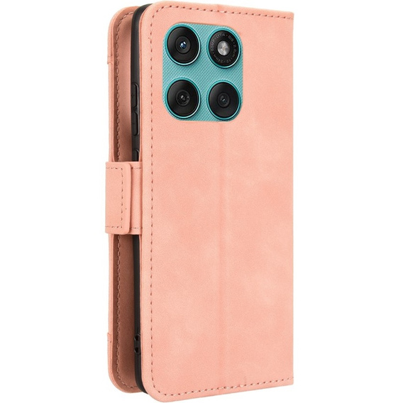 Cu clapetă pentru Motorola Edge 60 / 60 Fusion, Card Slot, roz