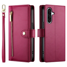 Wallet Zipper Pocket flip caz pentru Samsung Galaxy A17 5G, Wallet Zipper Pocket, roșu