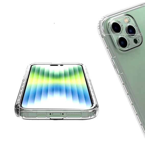Carcasă pentru iPhone 14 Pro Max, Shockproof, cu folie, transparentă