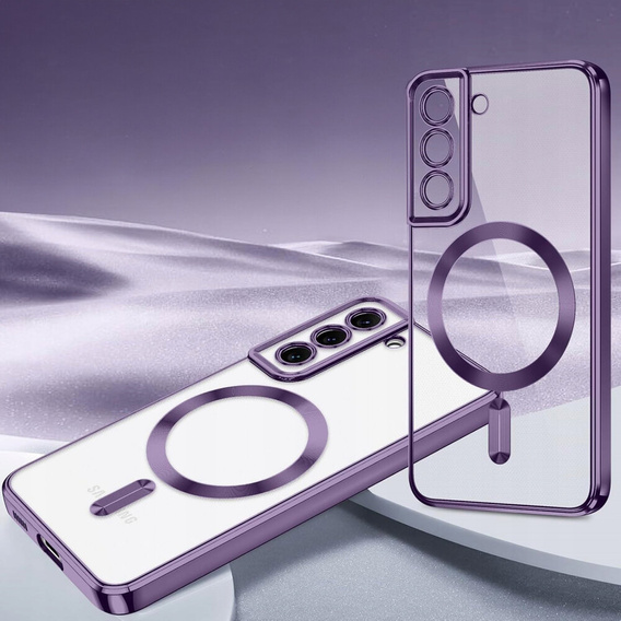 Husă pentru Samsung Galaxy S21 FE, Electro MagSafe, violet + Sticlă pentru ecran