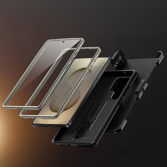 Carcasă robustă pentru Samsung Galaxy S25 Ultra – Tongate MECH Series Clip, negru
