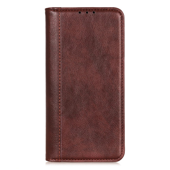 Huse pentru Samsung Galaxy S25 Ultra, Wallet Litchi Leather, maro