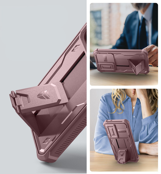 Husă blindată pentru Samsung Galaxy S25, Dexnor Full Body (Two Frames), roz