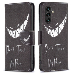 Cu clapetă pentru Samsung Galaxy A55 5G, Wallet, Don't Touch My Phone, negru