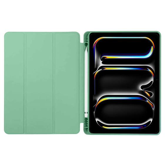 Husă pentru Apple iPad Pro 13" 7 gen. 2024 (A2925, Smartcase cu spațiu pentru stylus, verde