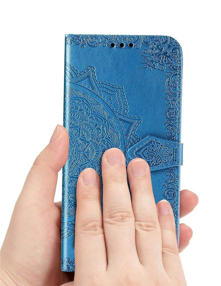 Cu clapetă pentru Oppo Reno 12 Pro, Mandala, albastru