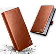 Carcasa flip pentru Samsung Galaxy S25 Ultra, QIALINO Leather Wallet, maro