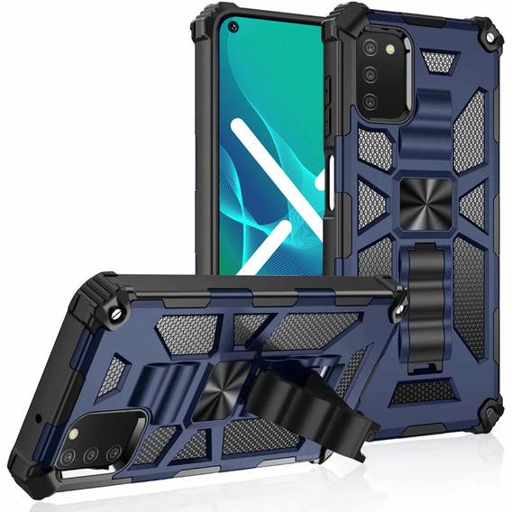 Huse pentru Samsung Galaxy A03s, Armor Kickstand, albastru