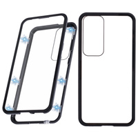 Husa pentru Samsung Galaxy S25, Magnetic Dual Glass, negru