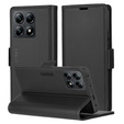 Husă pentru Xiaomi 14T, ERBORD Glossy Litchi, portofel cu clapetă, negru