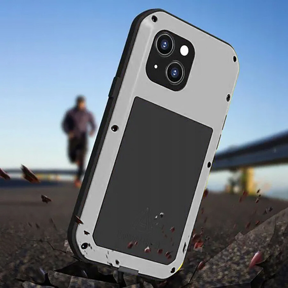 Love Mei Huse pentru iPhone 13 Mini, armored with glass, de argint