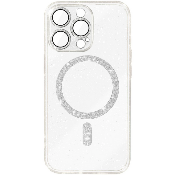 Husă pentru iPhone 16 Pro, ERBORD Glitter MagSafe, transparentă + Sticlă pentru ecran