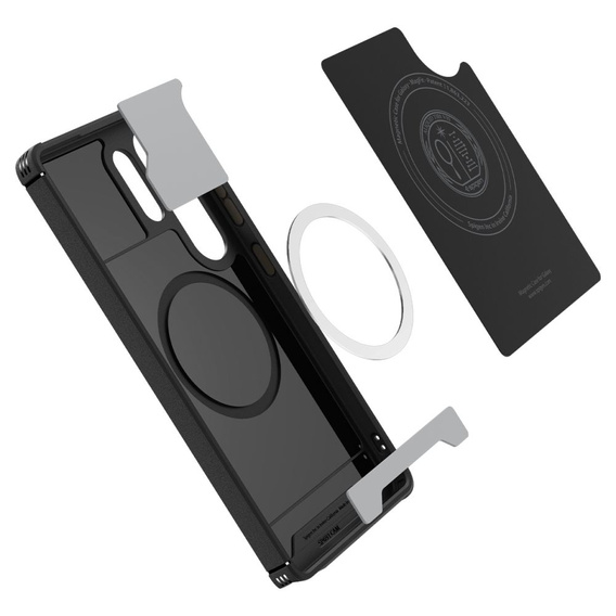 Carcasa Spigen pentru Samsung Galaxy S25 Ultra, Core Armor MagSafe, negru + 9H Tempered Glass