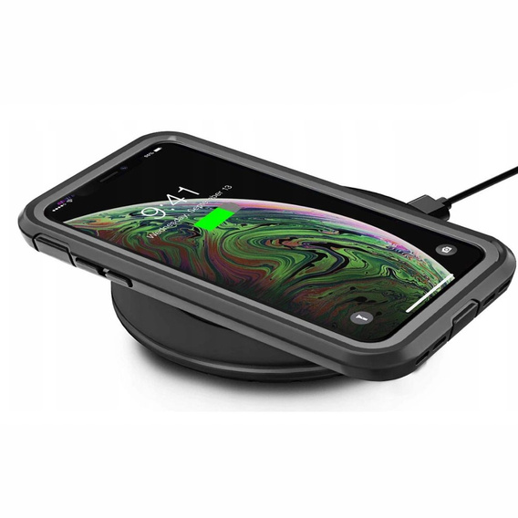 Carcasă pentru iPhone X/XS, Shockproof, cu folie, negru