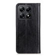 Huse pentru Xiaomi 14T Pro, Wallet Litchi Leather, negru