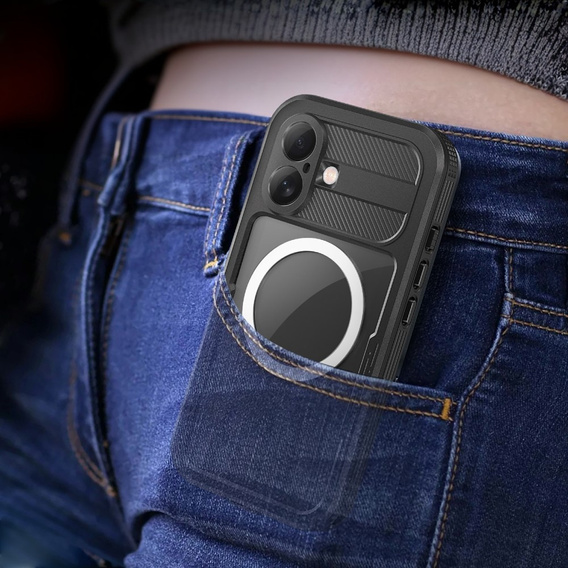 Carcasă impermeabilă IP68 pentru iPhone 16, SHELLBOX MagSafe, negru