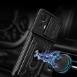 Husă blindată pentru Motorola Edge 30 Neo 5G, Camera Slide Card Slot, negru