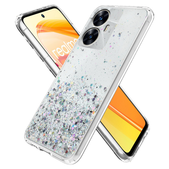 Huse pentru Realme C55, Glittery, transparentă