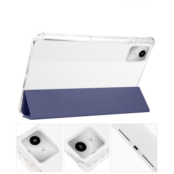 Husă pentru Lenovo Tab M11, Smartcase Hybrid, cu spațiu pentru stylus, albastru închis