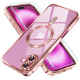 Husă pentru iPhone 16 Plus, Electro MagSafe, roz + Sticlă pentru ecran