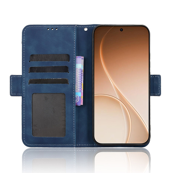 Husă cu slot pentru carduri pentru Oppo Reno 15 F / 15 FS, albastră