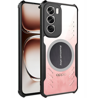 Carcasă pentru Oppo Reno 12 Pro, cu placă magnetică, transparent / negru