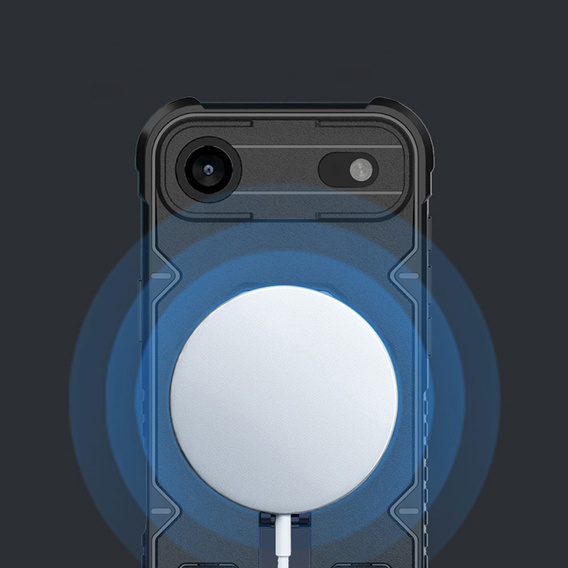 Husă pentru iPhone Air, pentru MagSafe, blindată cu suport, negru
