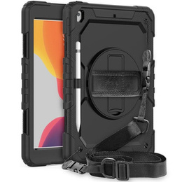Husa blindată pentru iPad 10.2" 2021/2020/2019 (9/8/7 gen.), carcasă de protecție 360 cu slot pentru stylus, negru