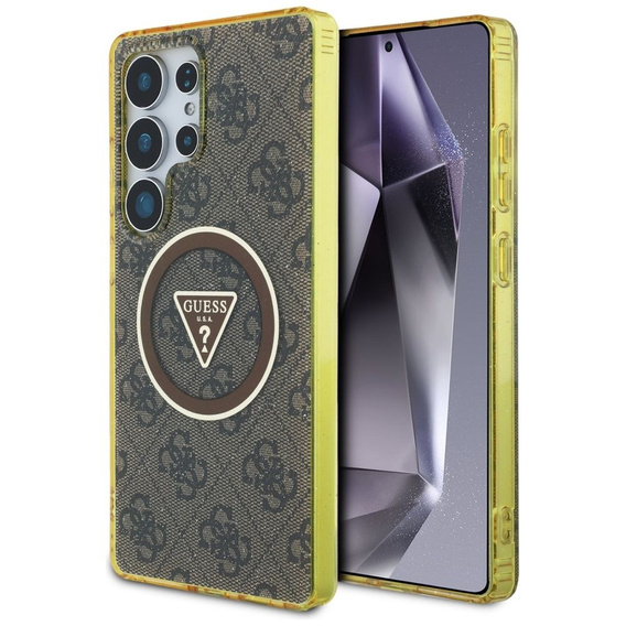 Husă GUESS Magnetic IML Metal Glitter 4G Circle Triangle pentru Samsung Galaxy S25 Ultra