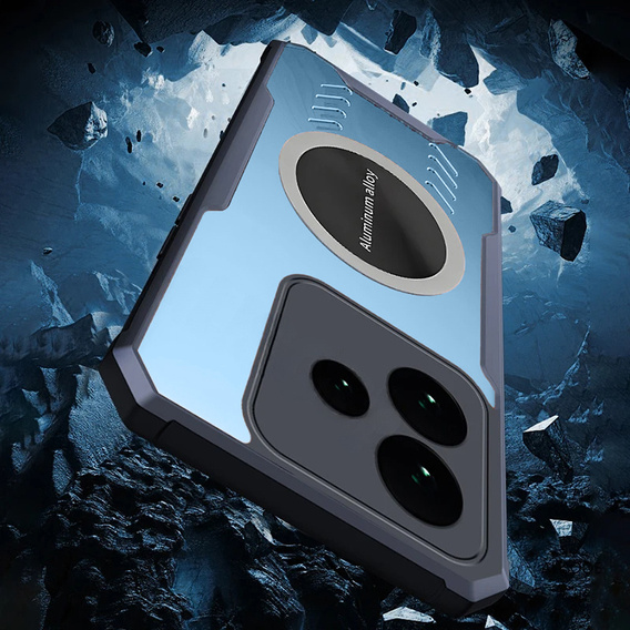 Carcasă pentru Realme GT 7 / 7T, cu placă magnetică, transparent / negru