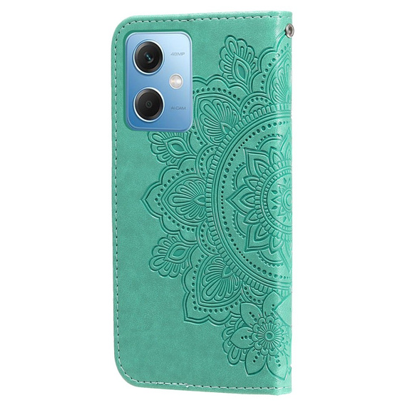 Cu clapetă pentru Xiaomi Redmi Note 12 5G / POCO X5 5G, Mandala Flower, verde