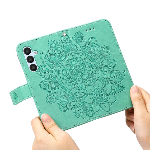 Cu clapetă pentru Samsung Galaxy A54 5G, Mandala Flower, verde