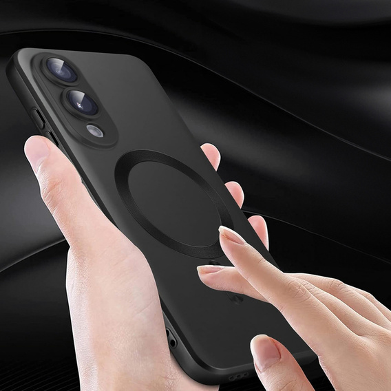 Carcasă pentru Samsung Galaxy S25 Edge, ColorMag, pentru MagSafe, negru + sticlă călită 9H