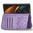 Cu clapetă pentru Samsung Galaxy Z Fold 4 5G, Butterfly, violet