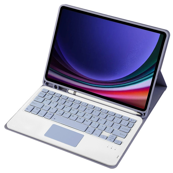 Carcasă + tastatură Samsung Galaxy Tab S9, Leather Pen Slot TouchPad, violet