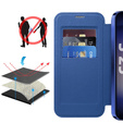 Husă cu clapetă pentru Samsung Galaxy A17 5G, RFID Wallet, pentru MagSafe, transparent / albastru marin